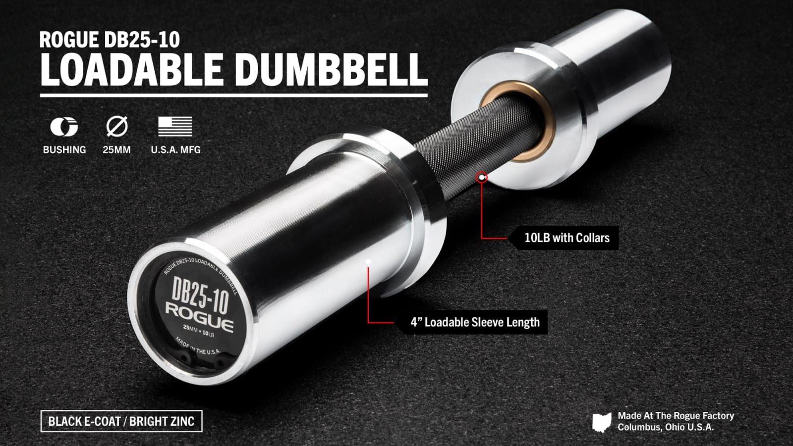 Rogue DB25 10 Loadable Dumbbell Rogue Fitness Canada